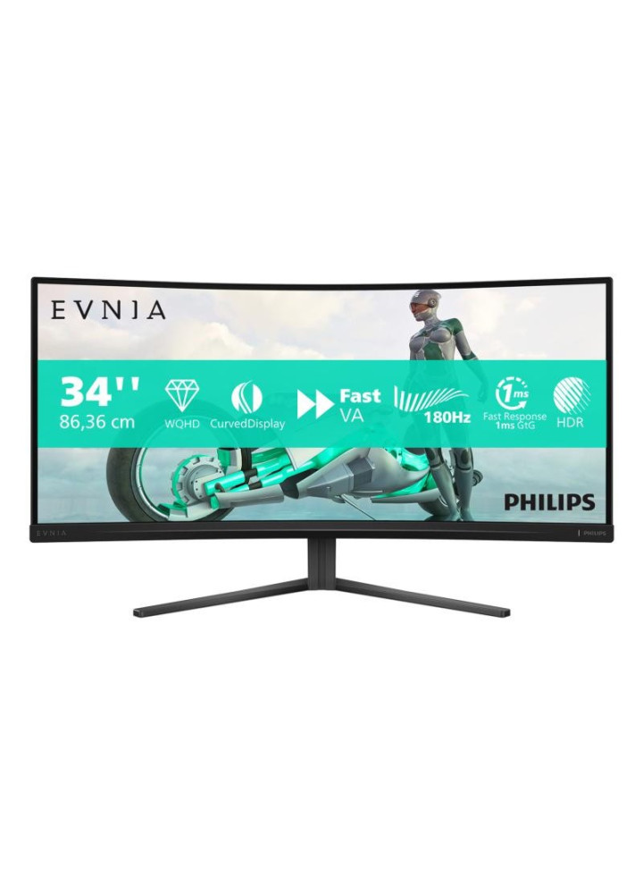 Écran Philips Evnia 34M2C3500L/00 écran plat de PC 86,4 cm (34") 3440 x 1440 pixels Wide Quad HD LCD Noir
