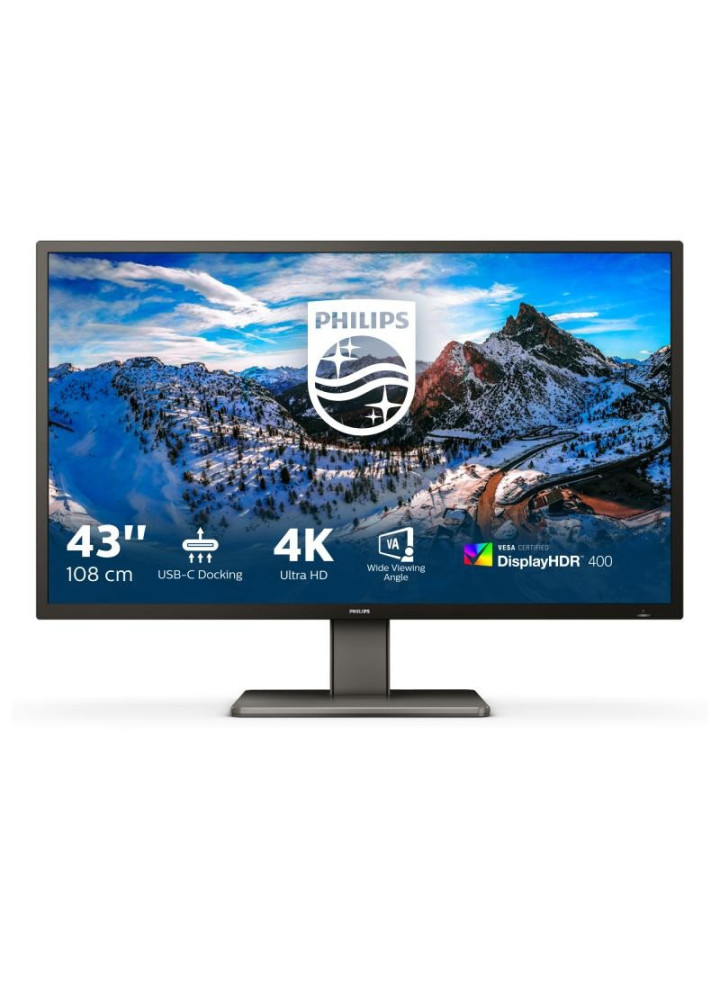 Écran Philips P Line 439P1/00 LED display 108 cm (42.5") 3840 x 2160 pixels 4K Ultra HD Noir