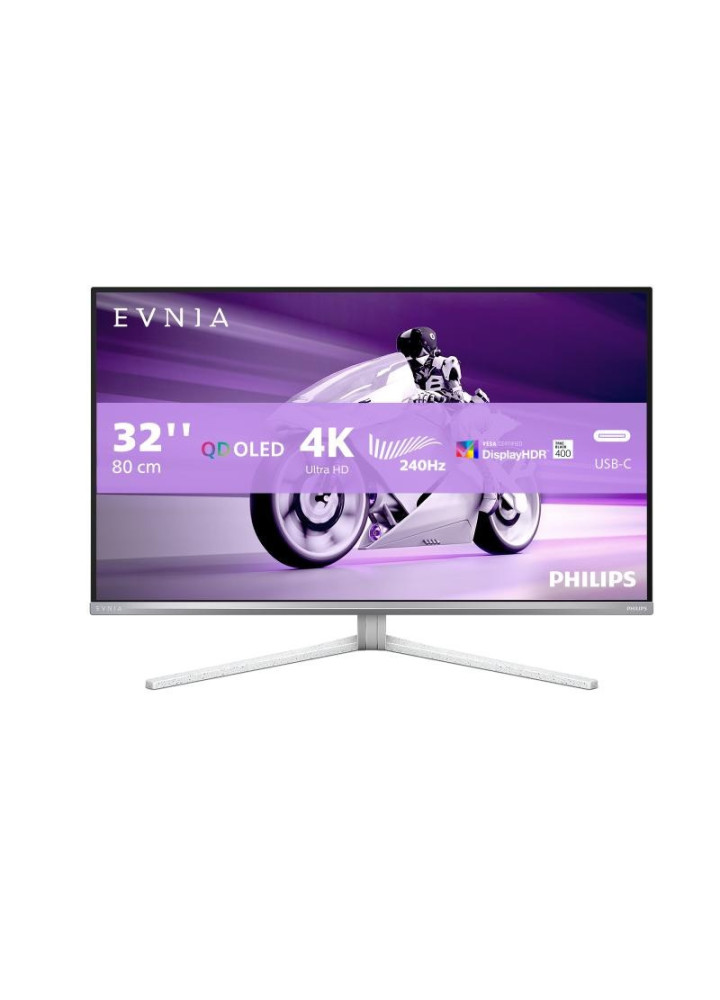 Écran Philips Evnia 8000 32M2N8900/00 écran plat de PC 80 cm (31.5") 3840 x 2160 pixels 4K Ultra HD QDOLED Blanc
