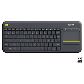 Clavier sans fil Logitech K400 Plus avec pavé tactile, français, gris foncé